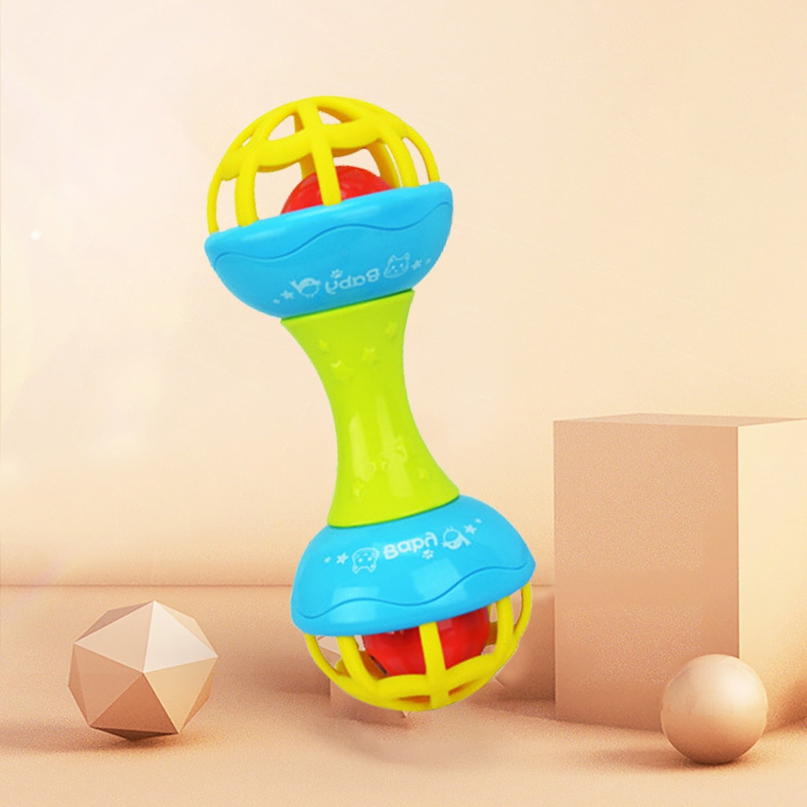 KOYPTL Baby Rattles Hand Sticks Toys for Toddlers 0-4 Months,Music & Sound Sensory Early Learning Toy for Infants 6-12 Months,Soft Soothing Shaking Teethers for Christmas Birthday Boys Girls Presents