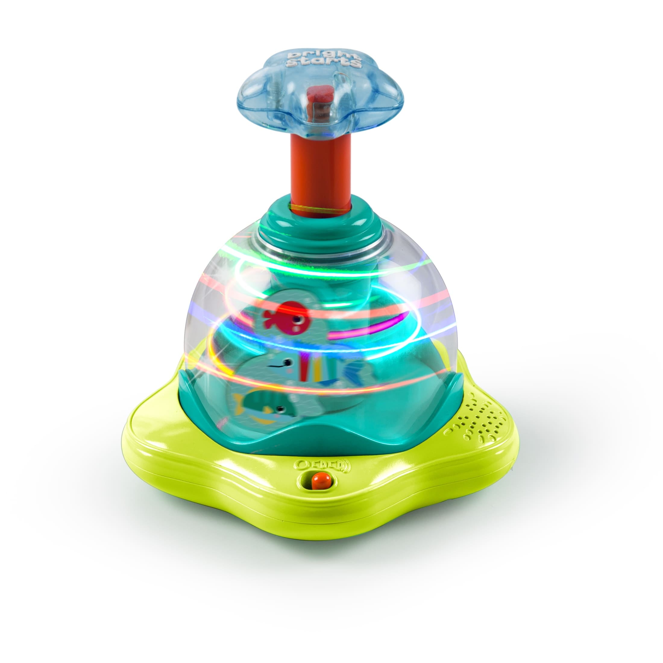 Bright Starts Press & Glow Spinner Baby Toy with Lights and Sounds, For Ages 6 Months+