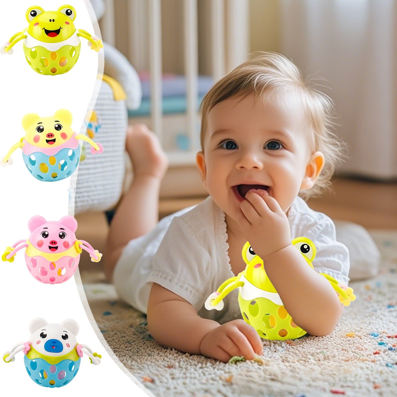 Twfbrm Baby Rattles Toy Set, Baby Toys 0-6 Months Infant Toys 6-12 Months Teethers for Babies 3-6 Months Basket Stuffers Gifts, Sensory Teething Toys 0 1 2 3 4 5 6 Month Newborn Boy Girl