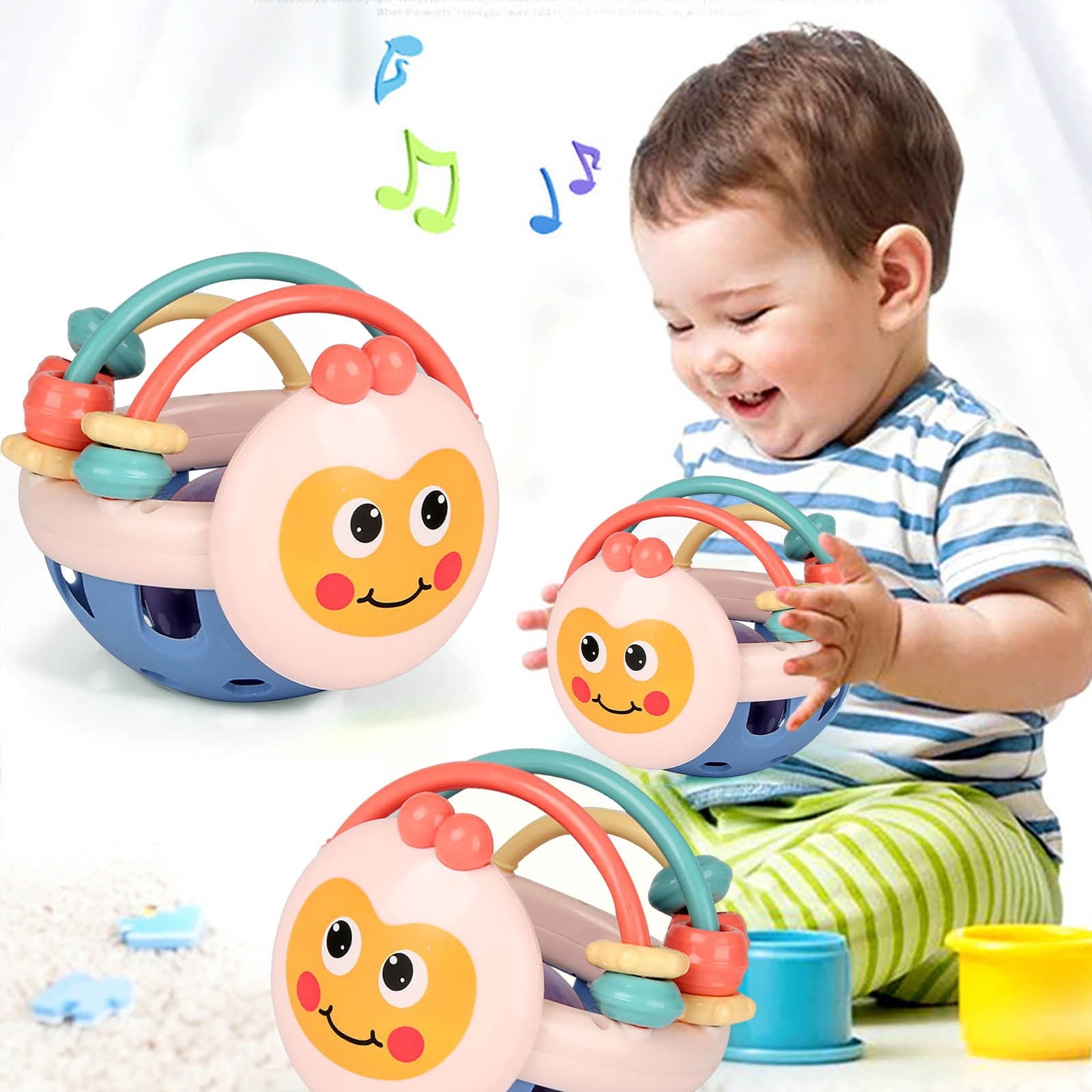 Twfbrm Baby Rattles Toy Set, Baby Toys 0-6 Months Infant Toys 6-12 Months Teethers for Babies 3-6 Months Basket Stuffers Gifts, Sensory Teething Toys 0 1 2 3 4 5 6 Month Newborn Boy Girl