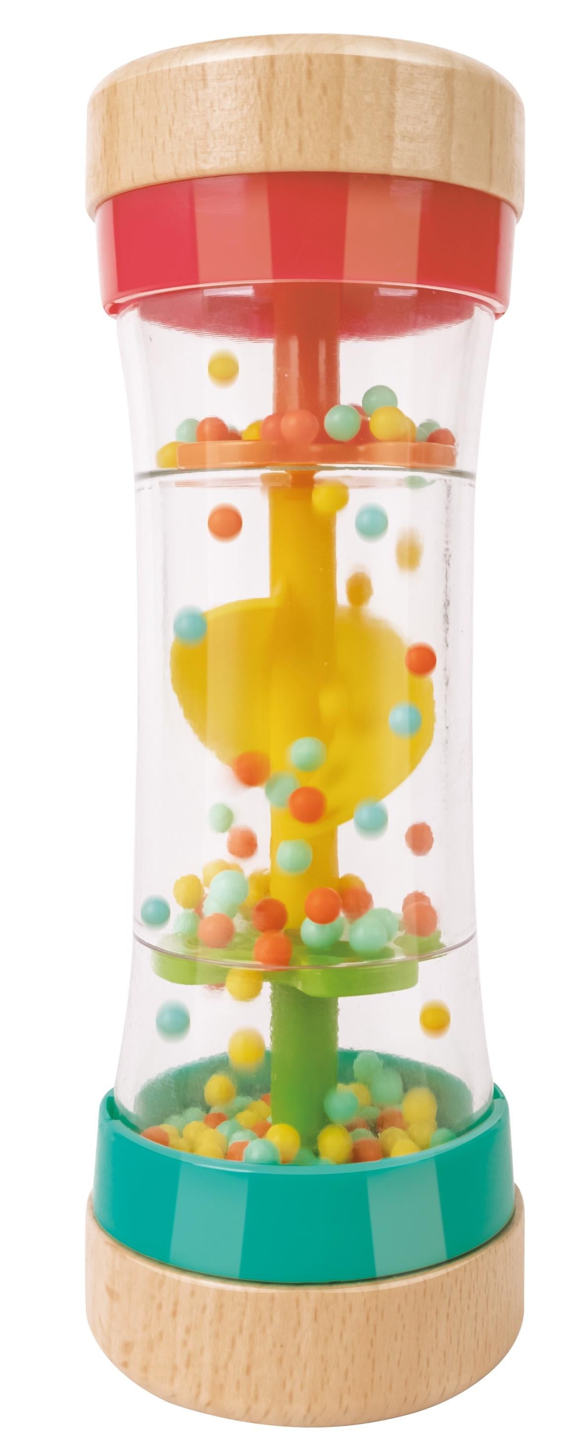 Hape Rainbow Stick Shake Beaded Raindrops, Infant Sensory Rattle Toy, Unisex Child Ages 0M+, Plastic