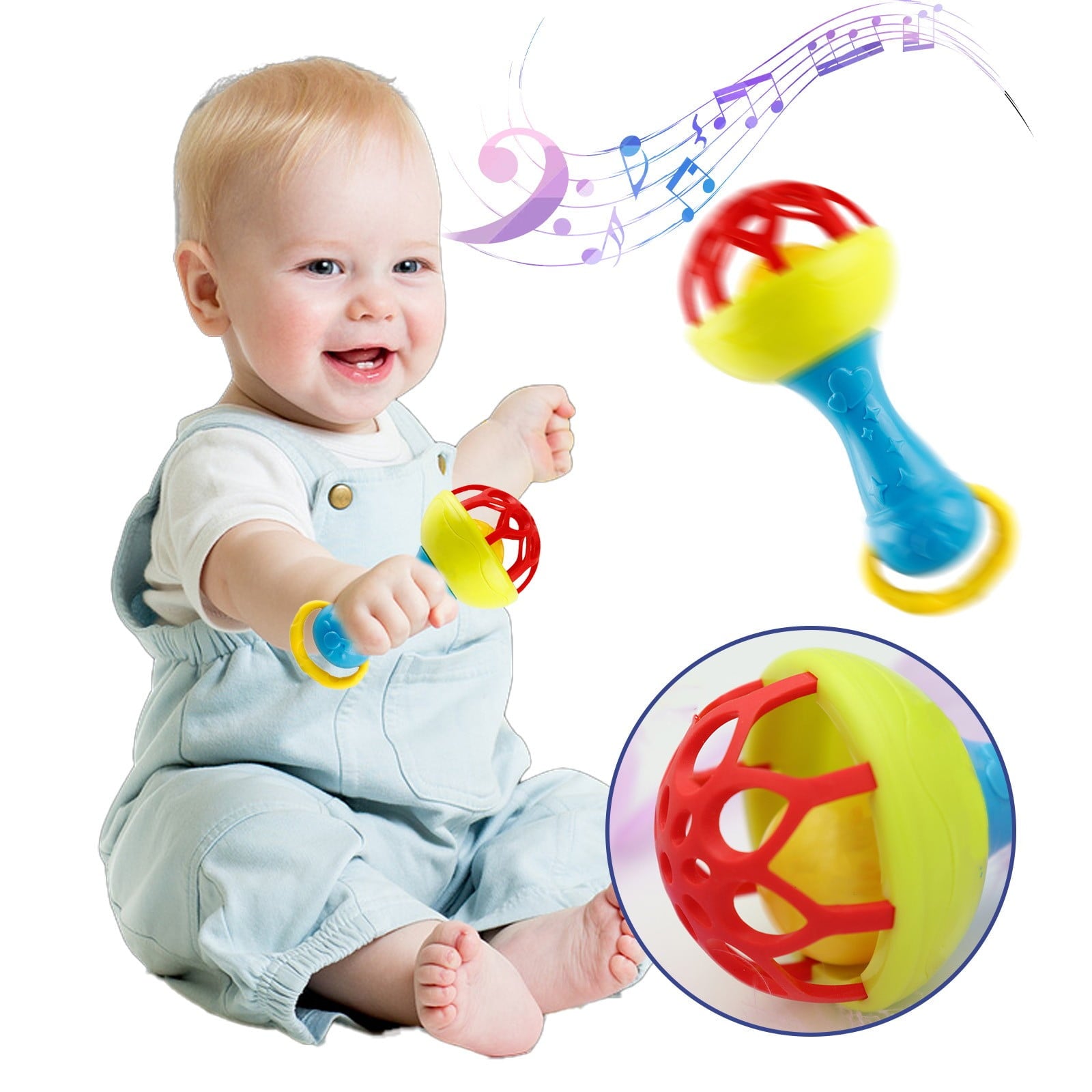 Twfbrm Baby Rattles Toy Set, Baby Toys 0-6 Months Infant Toys 6-12 Months Teethers for Babies 3-6 Months Basket Stuffers Gifts, Sensory Teething Toys 0 1 2 3 4 5 6 Month Newborn Boy Girl