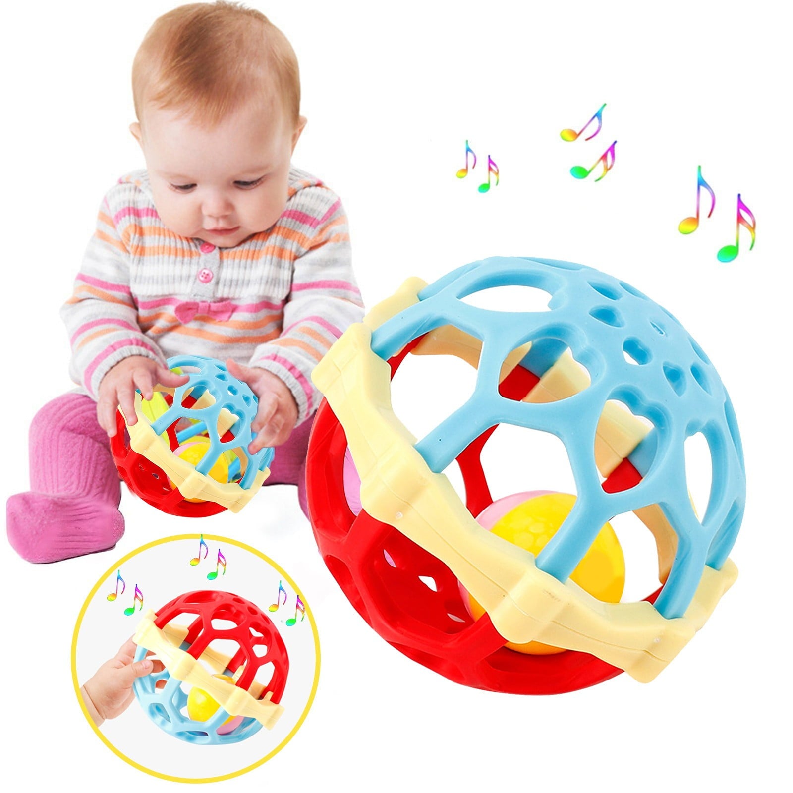 Twfbrm Baby Rattles Toy Set, Baby Toys 0-6 Months Infant Toys 6-12 Months Teethers for Babies 3-6 Months Basket Stuffers Gifts, Sensory Teething Toys 0 1 2 3 4 5 6 Month Newborn Boy Girl