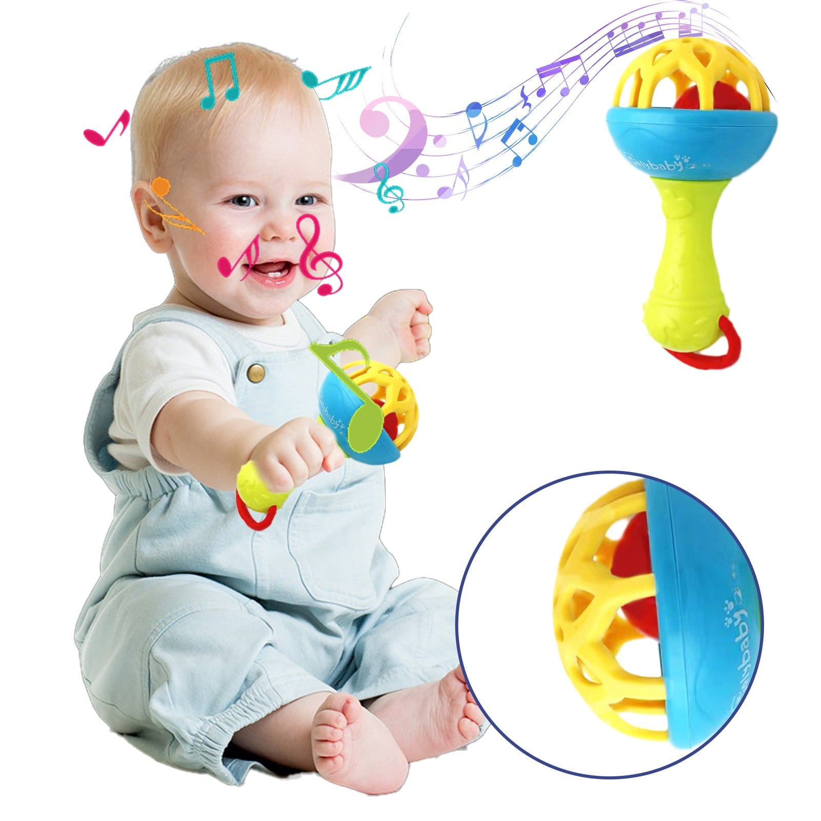Twfbrm Baby Rattles Toy Set, Baby Toys 0-6 Months Infant Toys 6-12 Months Teethers for Babies 3-6 Months Basket Stuffers Gifts, Sensory Teething Toys 0 1 2 3 4 5 6 Month Newborn Boy Girl