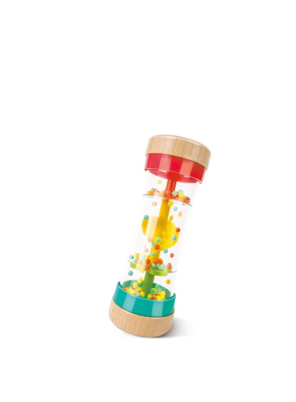 Hape Rainbow Stick Shake Beaded Raindrops, Infant Sensory Rattle Toy, Unisex Child Ages 0M+, Plastic