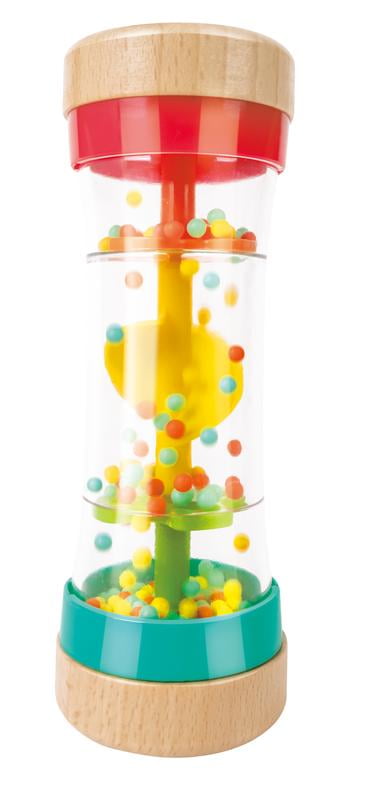 Hape Rainbow Stick Shake Beaded Raindrops, Infant Sensory Rattle Toy, Unisex Child Ages 0M+, Plastic