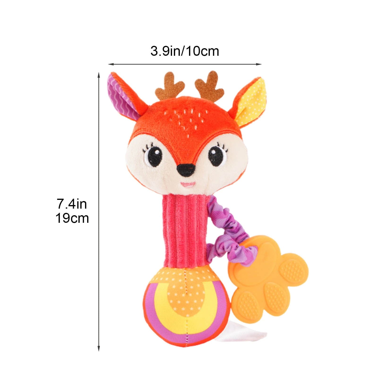 KOYPTL 2pcs Baby Soft Rattle Toys for Toddlers 0-6 Months,Fabric Ring Rattles Shaker Hand Grasp Sensory Toy Stuffed Animal for Infant 3 8 9 Months Soothing & Teething,Christmas Birthday Boy Girl Gift